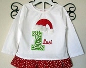 Santa Hat Shirt with Boutique Ruffle