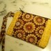 Quilted Sunflower Golds  . Little Gadget Wallet Wristlet with Detachable Strap