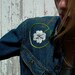 Embroidered Jean Jacket, vintage 70s, SALE sz. m
