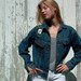 Embroidered Jean Jacket, vintage 70s, SALE sz. m