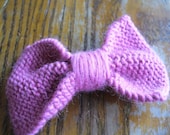 Hand Knit Bow Pin