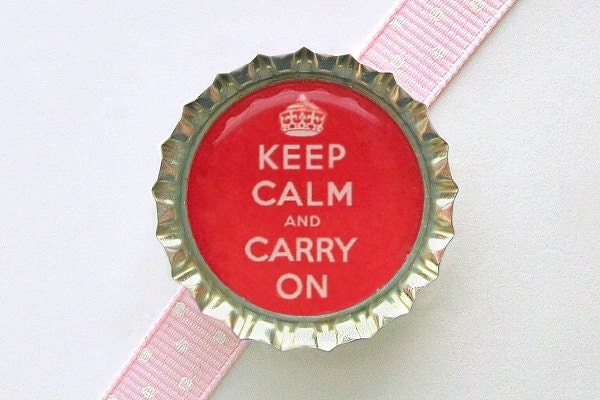 Red-Orange Keep Calm and Carry On Bottle Cap Magnet - gifts for her, fridge magnet, home organization, office gift, for mom, keep calm decor