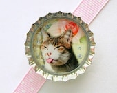 Funny Cat Bottle Cap Magnet - gifts for cat lovers, fridge magnets, cute cat magnets, funny magnets, home decor, cat party favors, gag gifts