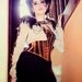 Steampunk corset in faux leather copper and brown colour