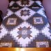 Bed quilt full or queen civil war reproduction fabrics blues browns ivories