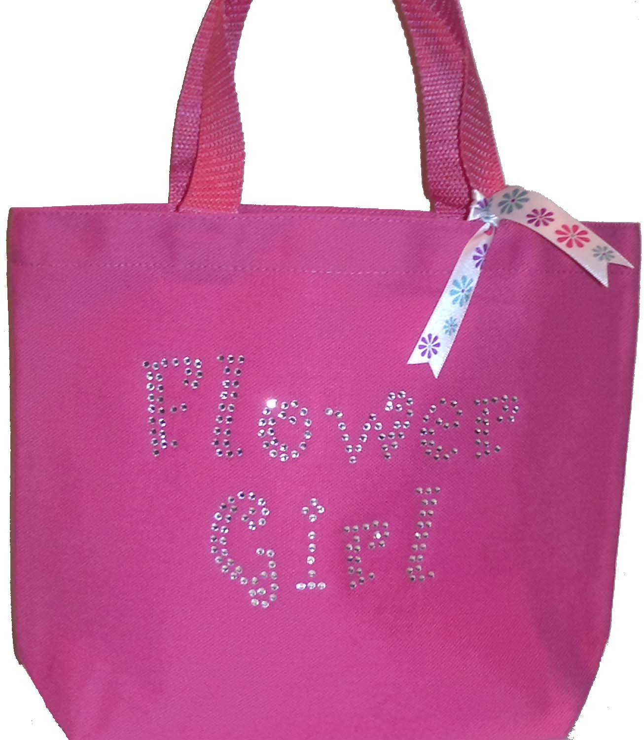 FLOWER GIRL personalized rhinestone pink tote gift by jackijoy11