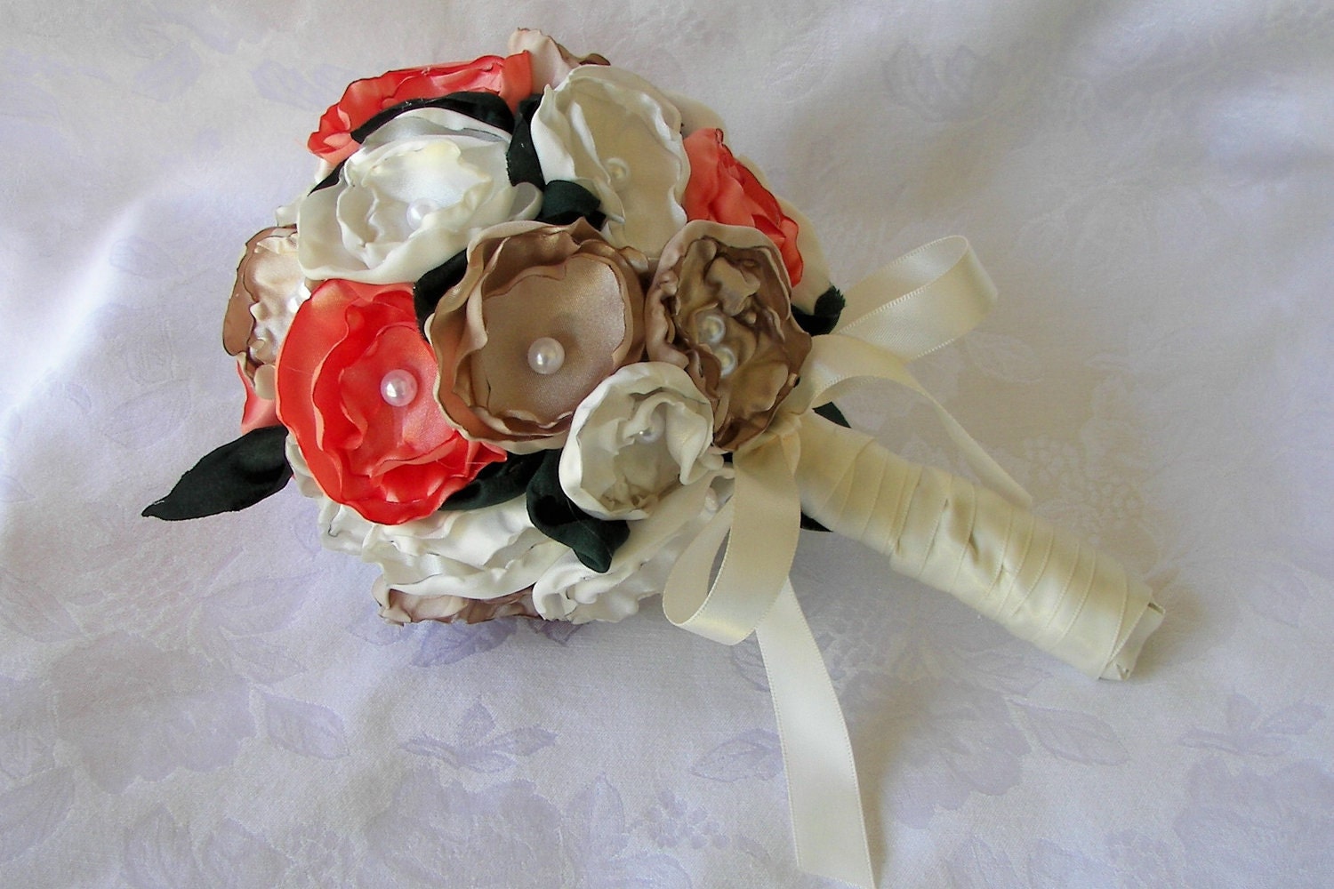 Fabric Flowers Petite Bridal Bouquet