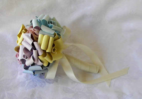 Petite Bridal Bouquet Paper Flowers Spring Colors