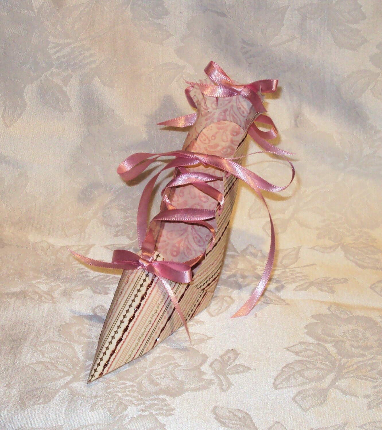 Pink Glitter Wedding Shoe Paper Shoe Gift Box Favor Box