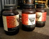 Three Antique Adhesive Jars