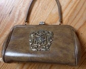 Vintage Brown and Brass Purse