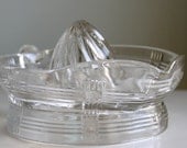 Vintage Hazel Atlas Clear Criss-Cross Lemon Reamer - 1930's