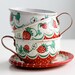 Vintage Wolverine Strawberry Tin Tea Set - 1950's