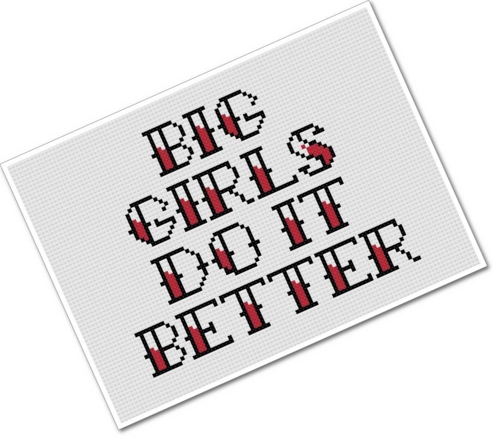 Big Girls Do It Better - PDF Cross Stitch Pattern - INSTANT DOWNLOAD