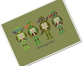 Pixel People - Teenage Mutant Ninja Turtles - PDF Cross Stitch Pattern - INSTANT DOWNLOAD