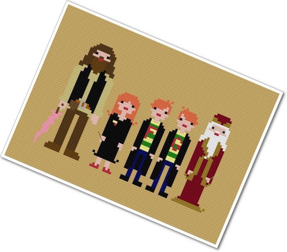 Pixel People - Harry's Friends - PDF Cross Stitch Pattern - INSTANT DOWNLOAD