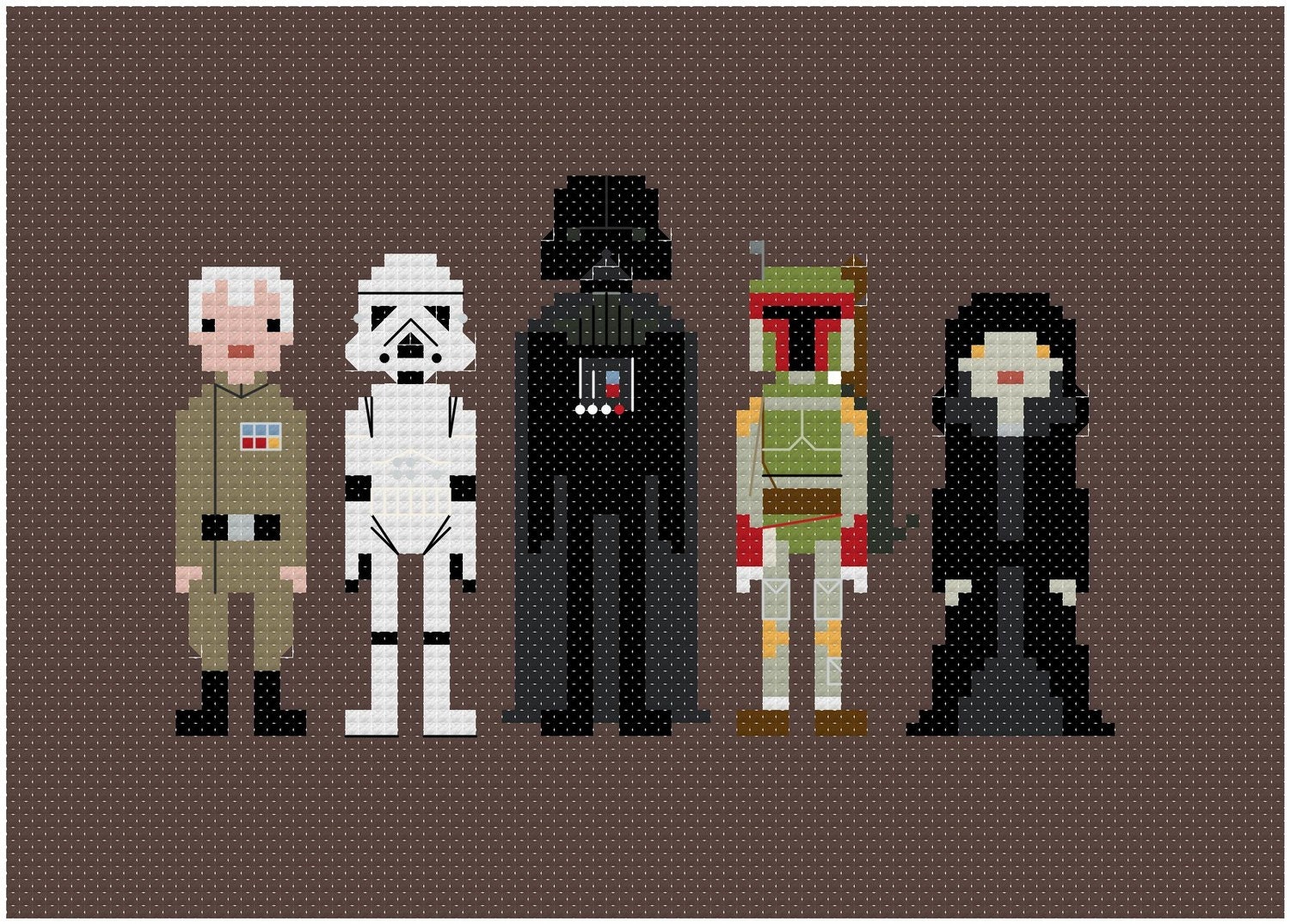 Pixel People - Star Wars - Enemies - PDF Cross stitch Pattern - INSTANT DOWNLOAD