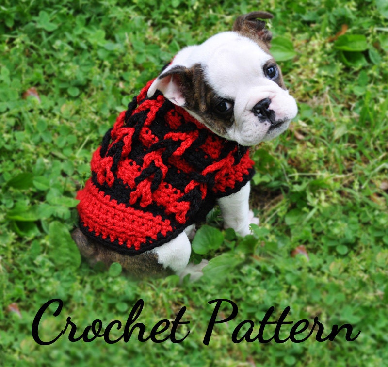 Crochet Pattern - Crochet Small Dog Sweater Decorative Loop Design, PDF Crochet Sweater Pattern C106
