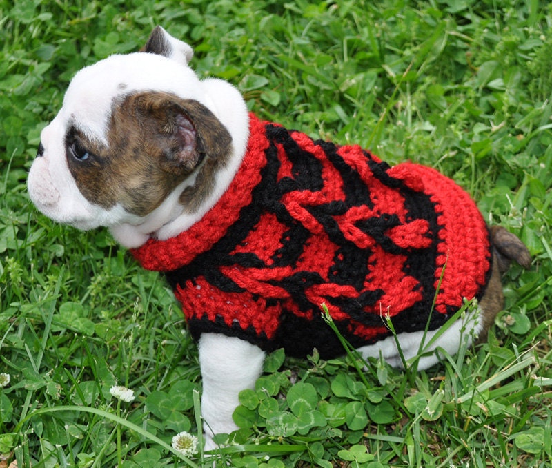 Crochet Pattern - Crochet Small Dog Sweater Decorative Loop Design, PDF Crochet Sweater Pattern C106
