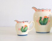 Vintage Pitcher Trio Mary Ann Baker Otagiri Japan Southwestern White Ceramic Pitcher