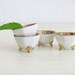 Vintage Porcelain Salt Cellars Tea Bag Caddy White Porcelain Art Nouveau Design