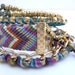 Ethiopian Trade beads with Leather Cord Bracelet and Vintage Button
