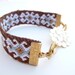 Tribal Friendship Bracelet with Gold Plated Modern Link