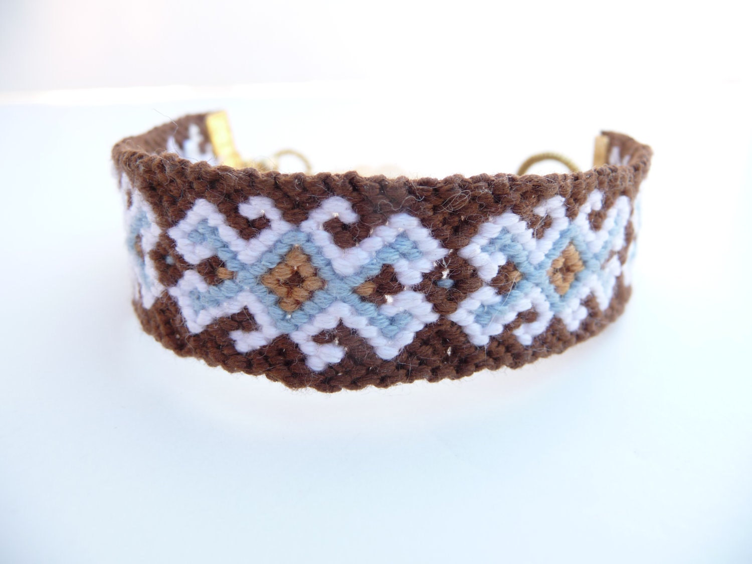 Tribal Friendship Bracelet with Gold Plated Modern Link