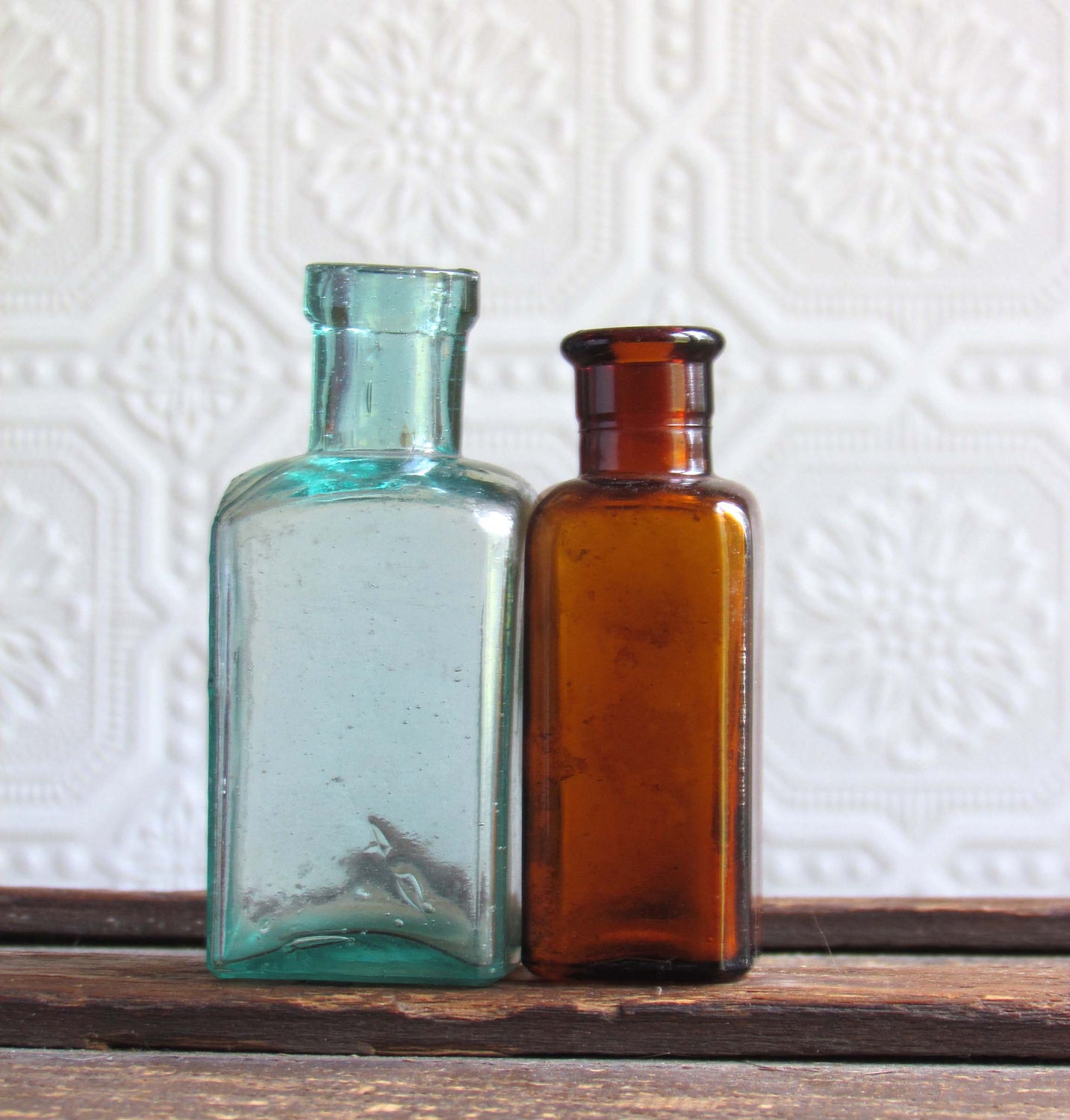 Vintage Tiny Glass Bottles Pair Of 2 By Junkytownvintage On Etsy