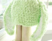 SALE 6 to 12m Green Bunny Hat Crochet Baby Bunny Beanie - Unisex Hat Lime Green Bunny Baby Hat Flopsy Bunny Hat Baby Photo Prop