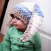 SALE 12 to 24m Baby Hat Bunny Hat Baby Boy Hat Stripe Beanie - Crochet Boy Toddler Hat Brown Blue Cream Rabbit Baby Hat Photo Prop