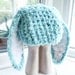 SALE 0 to 3m Newborn Baby Hat Bunny Beanie Baby Shower Gift Handmade Hat Crochet Bunny Hat Mint Blue White Rabbit Animal Hat Mint Photo Prop
