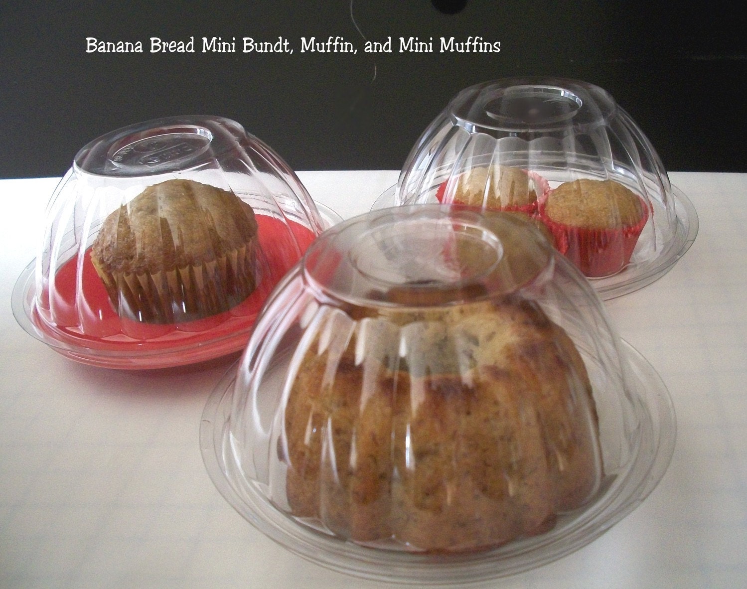 96 Clear Plastic Mini Bundt Cake Favor Boxes - Bulk Wholesale Lot