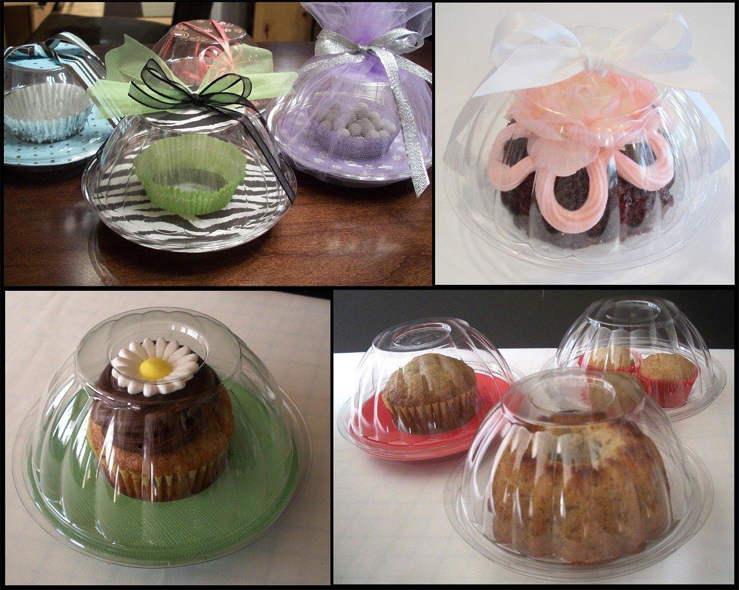 96 Clear Plastic Mini Bundt Cake Favor Boxes - Bulk Wholesale Lot