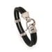 Leather Bracelet For Man and Woman Brown and Black Two Leather Straps with Classic Lock