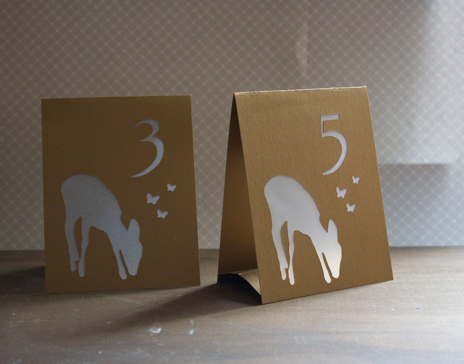 NEW Forest Deer Table Number Marker / Table Tents / Luminaries / Wedding Table Numbers
