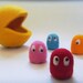 PacMan - Needle Felted Pac-man with Ghosts - geeky retro-gamer desk toy