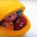 PacMan - Needle Felted Pac-man with Ghosts - geeky retro-gamer desk toy