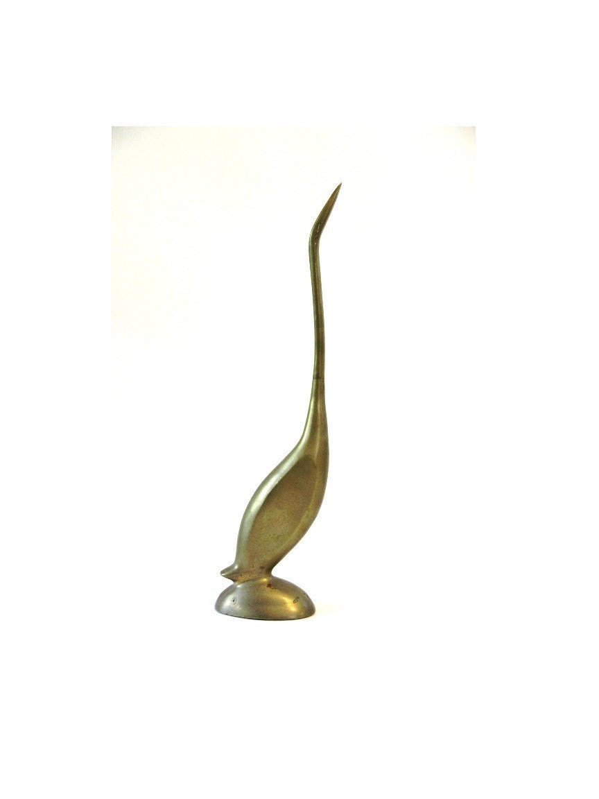 Vintage Brass Egret Figure