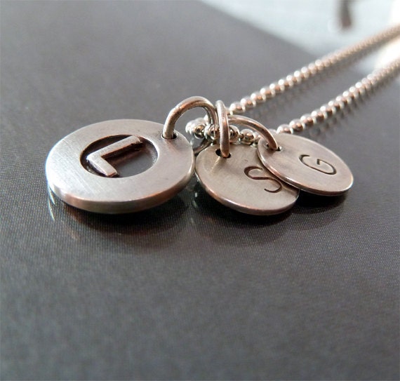 raised initial pendant alphabet necklace