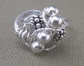 Sterling Wire Wrapped Bali Bead Ring Unique Original Design