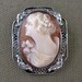 Antique Sterling Peach Cameo Goddess Brooch
