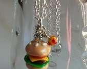 Cheeseburger Necklace- Tiny Handmade Miniature Food Jewelry