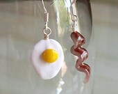 Bacon and Egg Earring Set- Tiny Handmade Miniatures