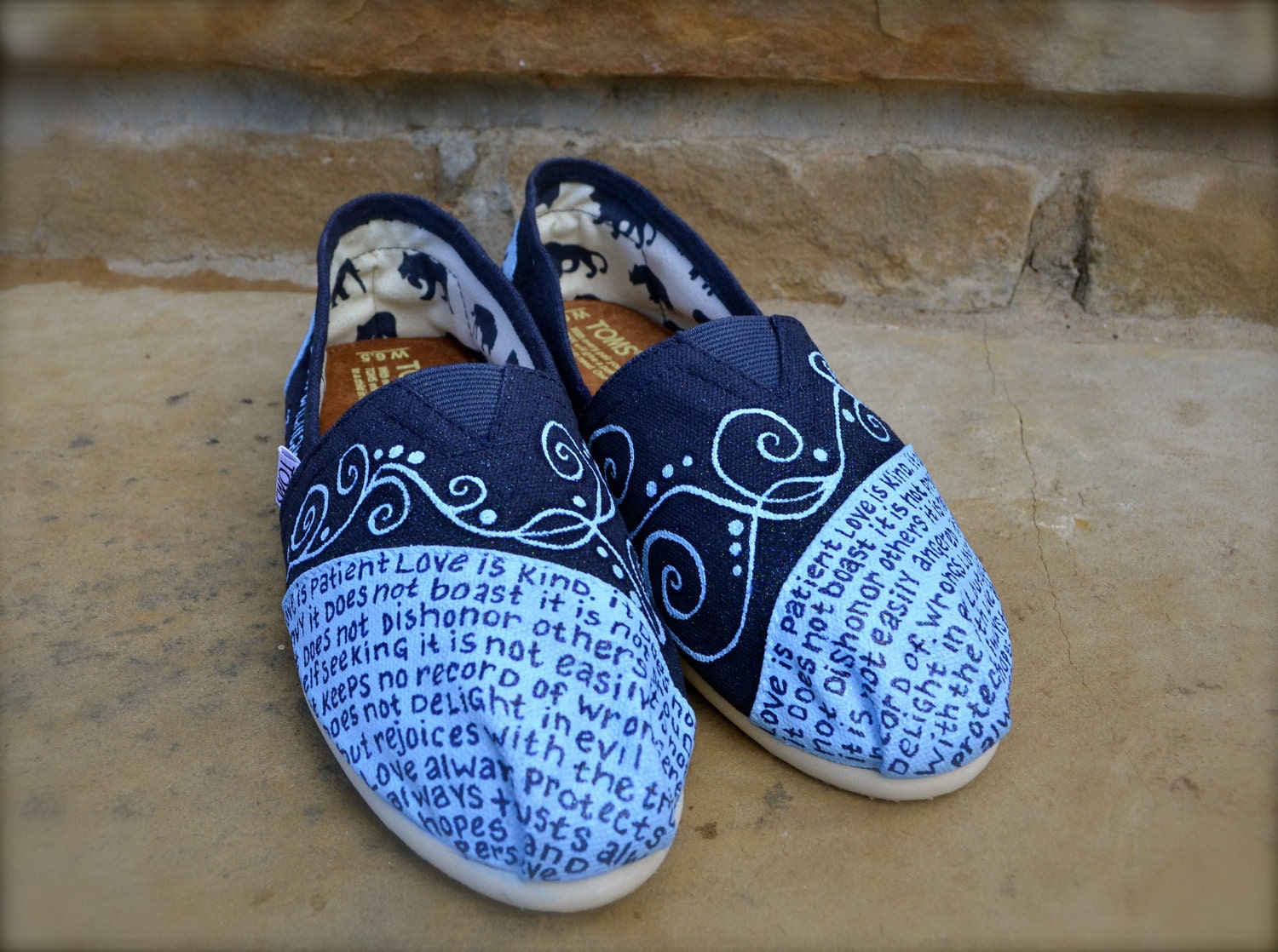 Custom TOMS Shoes - "What is Love" Theme