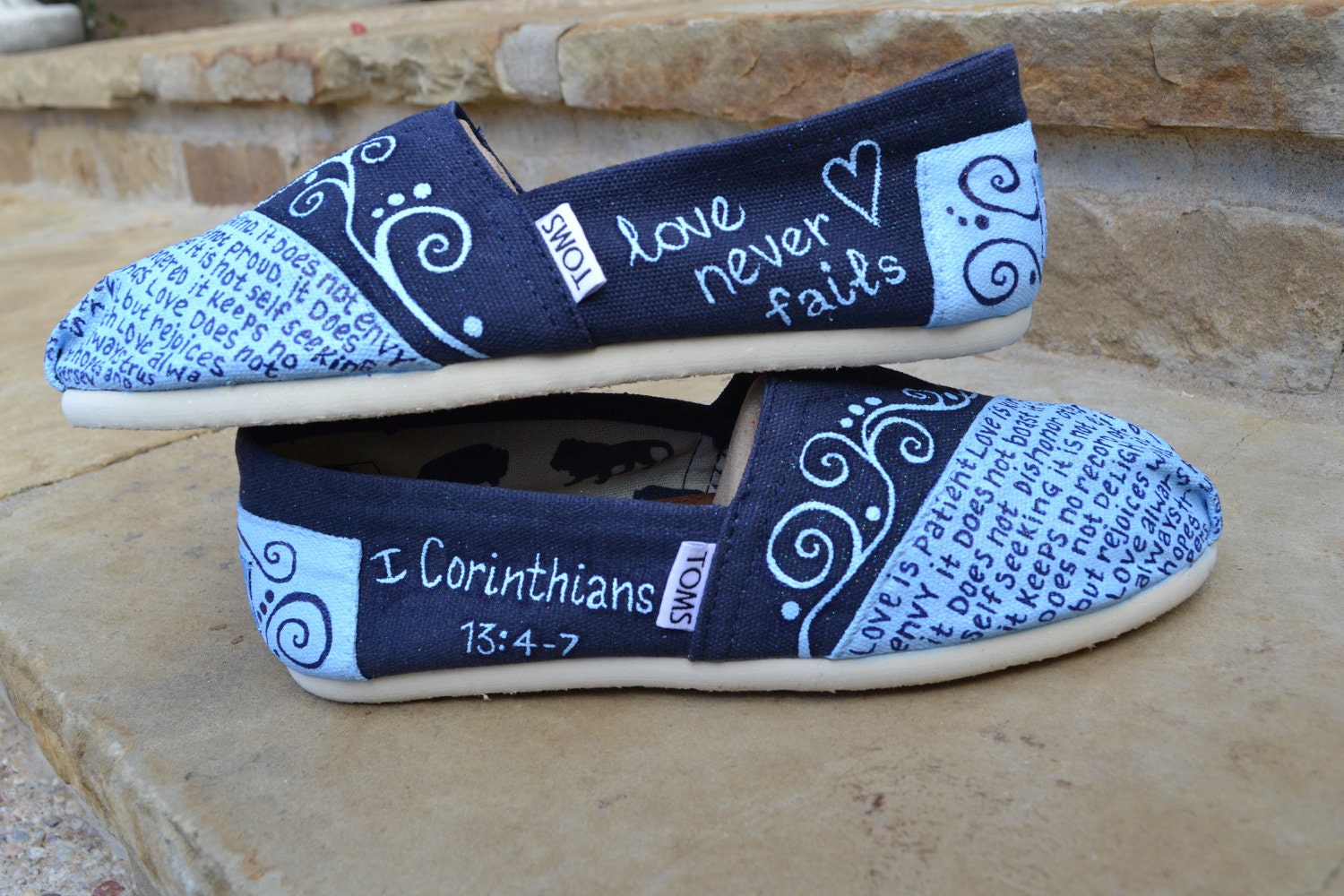 Custom TOMS Shoes - "What is Love" Theme