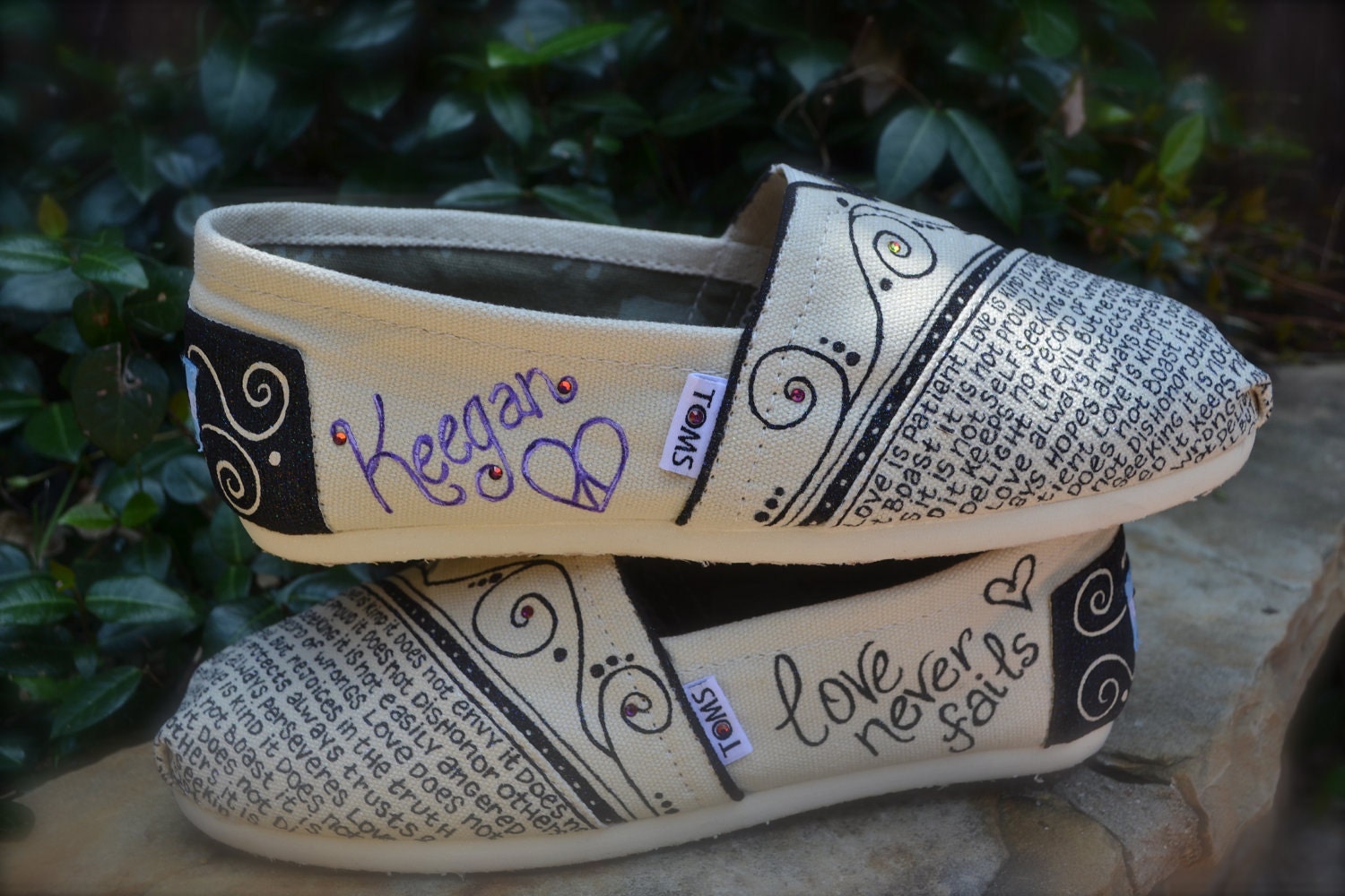 Custom TOMS Shoes - What is Love Theme WITH name personalization