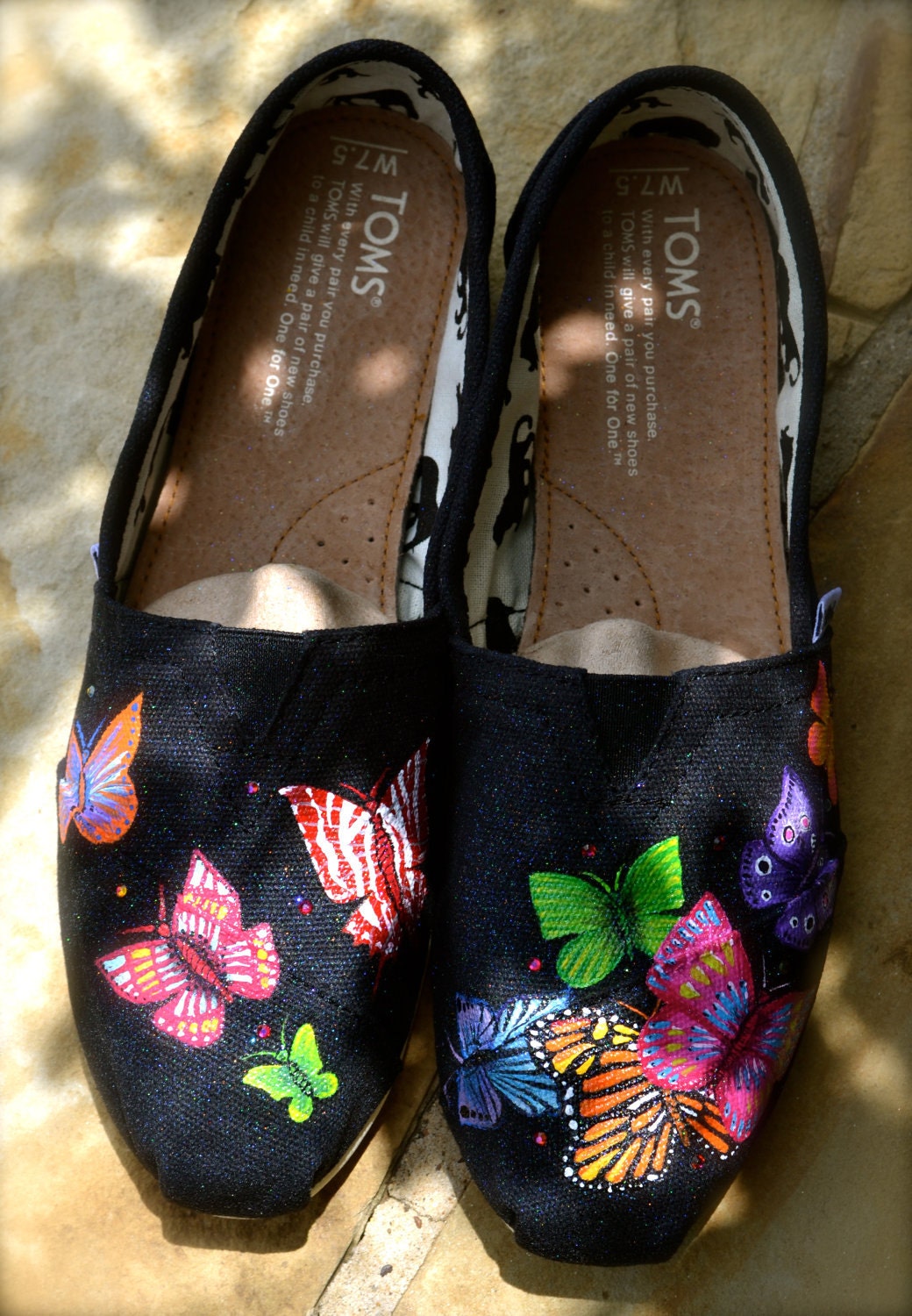 Butterfly Flutterby Themed Custom TOMS Shoes