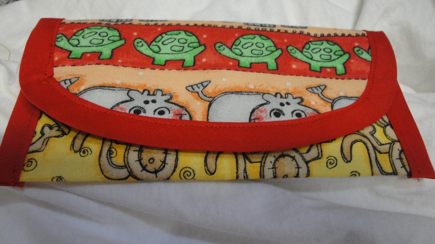 Childrens wallet: Turtles, monkeys, Hippos, alligator, Elephant, Fabric  wallet, envelope, bags& Purses Clutch 7x3