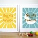 Modern Nursery Art Print- Sunshine and Moonlight - 11X14 Inches, other sizes